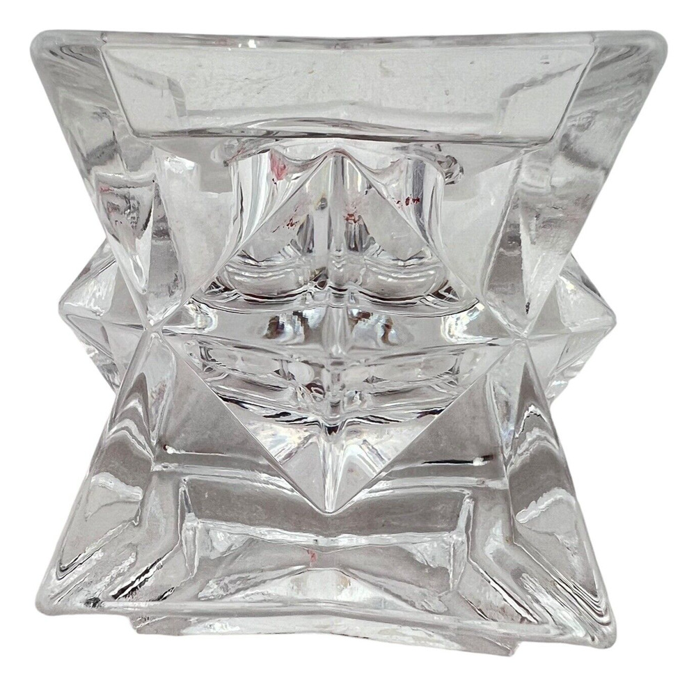 Crystal Candle Holders Stackable Lot of 5 Star Shape 2" Taper Vintage 80s
